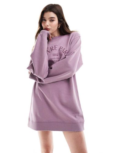 Robe sweat courte  imprim Louvre Paris - Lilas dlav - Asos Design - Modalova