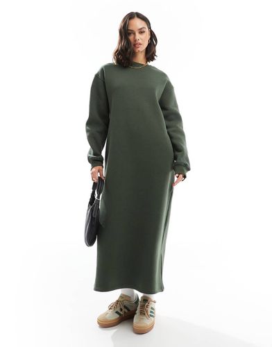 Robe sweat mi-longue oversize - kaki - Asos Design - Modalova