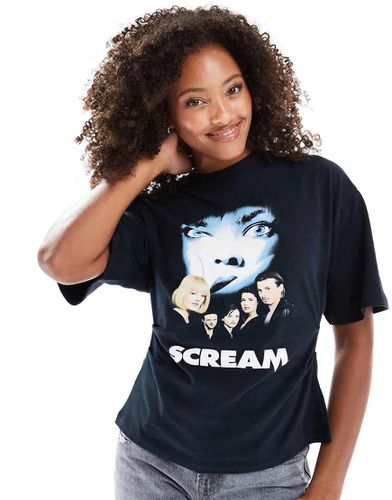 T-shirt taille corset avec imprimé Scream sous licence - Asos Design - Modalova