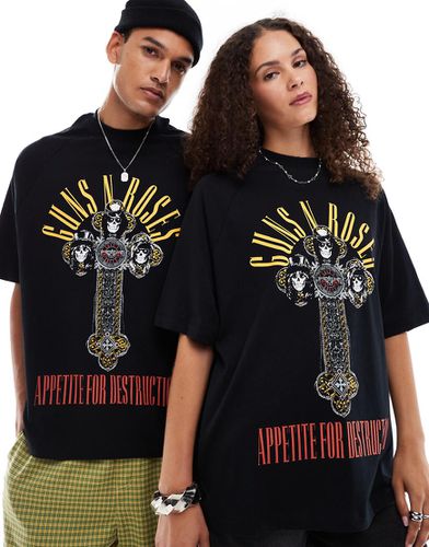 T-shirt unisexe oversize à manches raglan avec imprimé groupe Guns N' Roses - Asos Design - Modalova