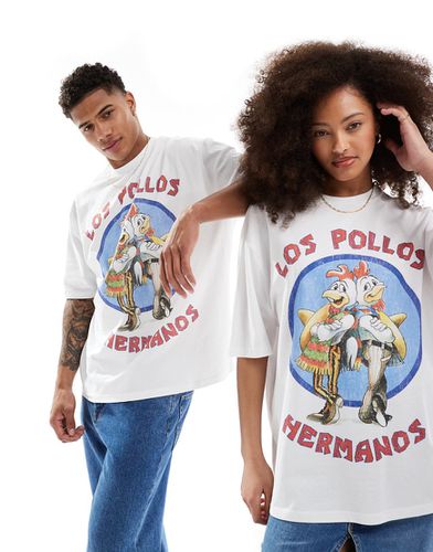T-shirt unisexe oversize avec imprimé Breaking Bad Los Pollos Hermanos sous licence - Asos Design - Modalova