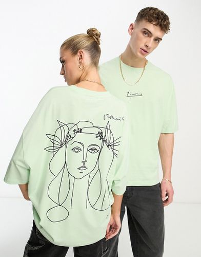 T-shirt unisexe oversize avec imprimé Picasso sous licence - clair - Asos Design - Modalova
