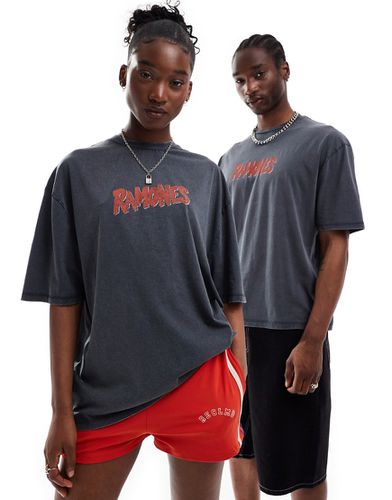 T-shirt unisexe oversize avec imprimés Ramones - délavé - Asos Design - Modalova