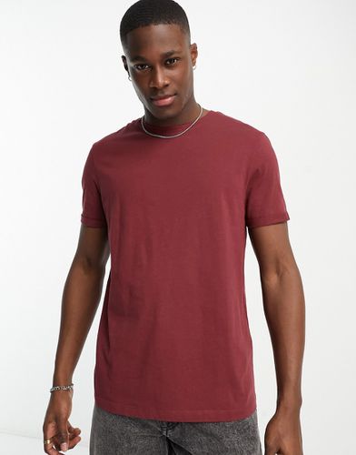 T-shirt à manches retroussées - Bordeaux - Asos Design - Modalova