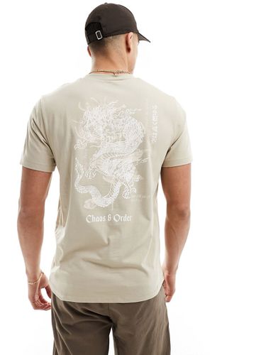 T-shirt avec imprimé rétro au dos - Beige - Asos Design - Modalova
