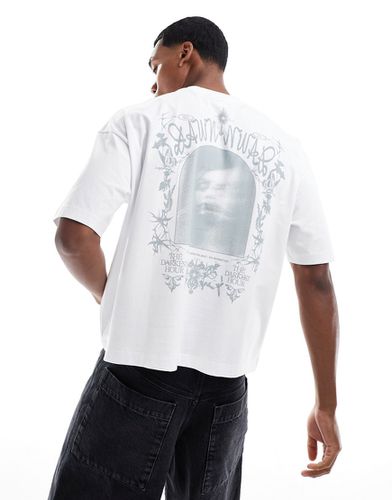 T-shirt carré oversize avec imprimé grunge au dos - Asos Design - Modalova
