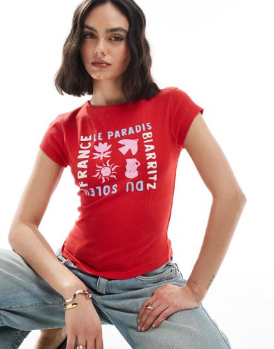 T-shirt ctel effet rtrci  imprim Soleil - Asos Design - Modalova
