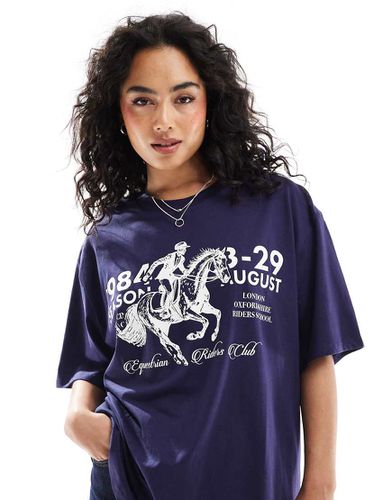 T-shirt coupe boyfriend avec imprimé cheval - Asos Design - Modalova