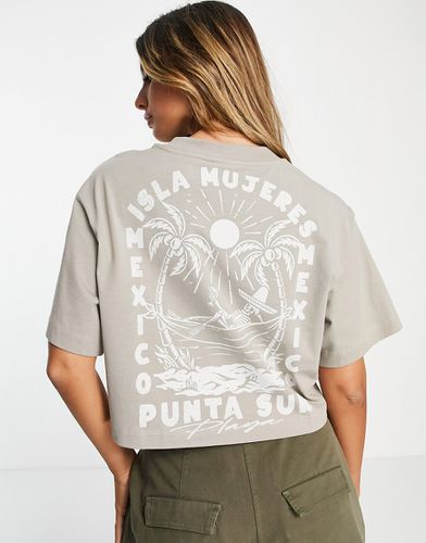 T-shirt coupe carrée à imprimé Isla Mujeres - Sable délavé - Asos Design - Modalova