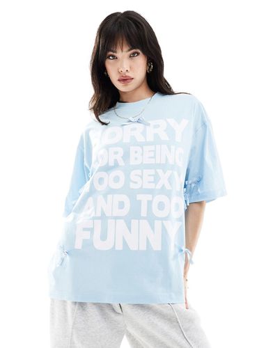 T-shirt coupe oversize avec inscription Sorry avec nauds - Asos Design - Modalova