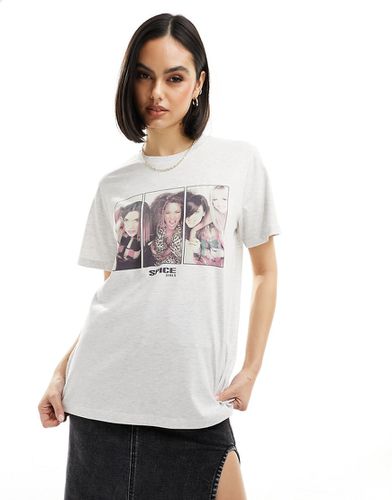 T-shirt classique avec imprimé Spice Girls sous licence - Gris chiné - Asos Design - Modalova