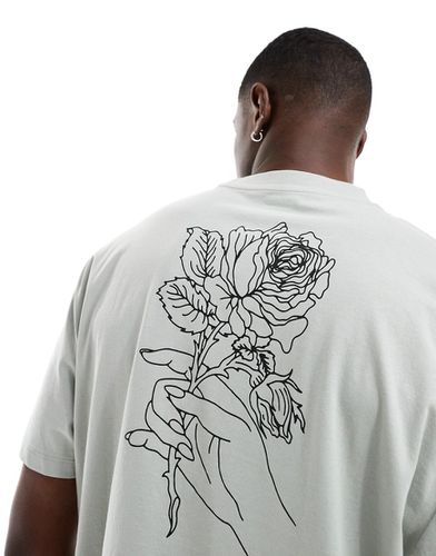T-shirt décontracté avec imprimé silhouette de fleurs au dos - Asos Design - Modalova