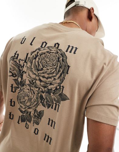 T-shirt décontracté avec imprimé rose gothique dans le dos - Beige - Asos Design - Modalova