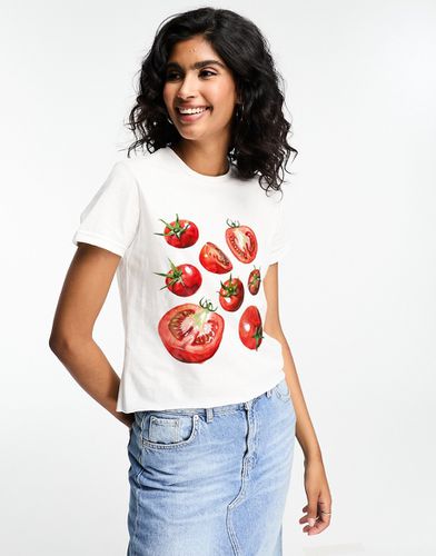 T-shirt effet rétréci à imprimé tomate - Asos Design - Modalova