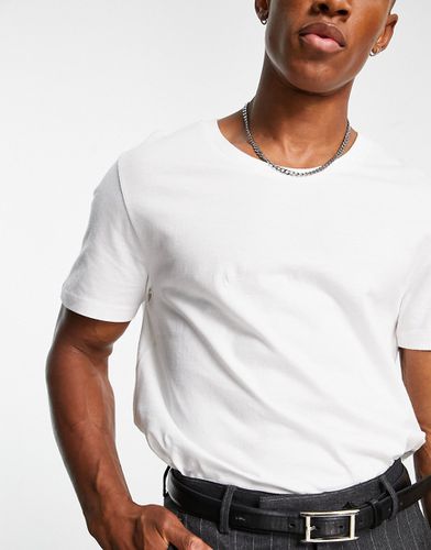 T-shirt en coton mélangé à encolure dégagée - WHITE - Asos Design - Modalova