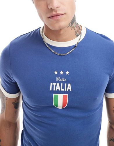 T-shirt moulant style football avec imprimé Italie - Asos Design - Modalova