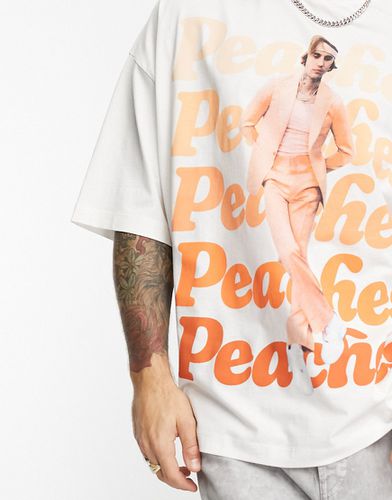 T-shirt oversize unisexe à imprimé Justin Bieber - Taupe - Asos Design - Modalova