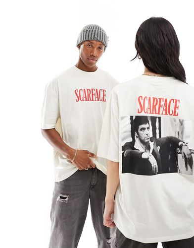T-shirt oversize unisexe à motifs Scarface sous licence - Écru - Asos Design - Modalova
