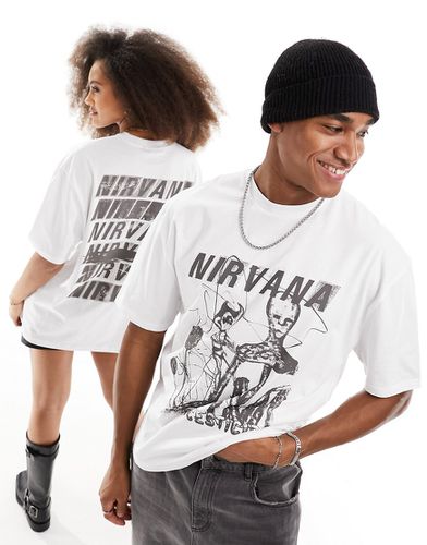 T-shirt oversize unisexe avec imprimés squelettes et Nirvana sous licence - Asos Design - Modalova