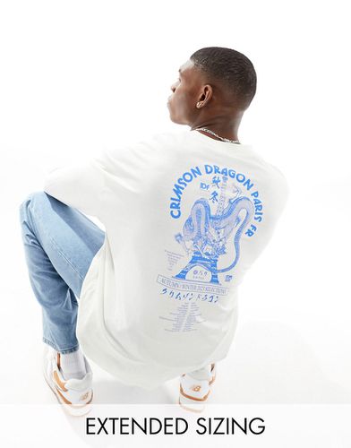 T-shirt oversize à manches longues avec imprimé souvenir au dos - Asos Design - Modalova