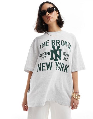 T-shirt oversize à motif Bronx - glacé chiné - Asos Design - Modalova