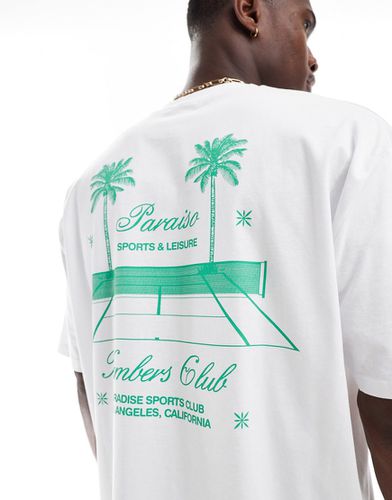 T-shirt oversize à motif tennis au dos - Asos Design - Modalova