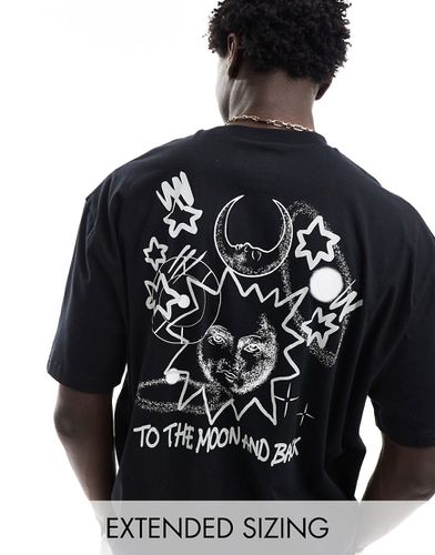 T-shirt oversize à imprimé céleste au dos - Noir - Asos Design - Modalova