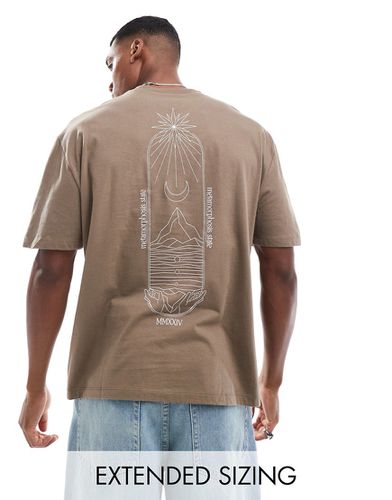 T-shirt oversize à imprimé céleste au dos - Marron - Asos Design - Modalova