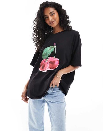 T-shirt oversize à imprimé cerises - Asos Design - Modalova