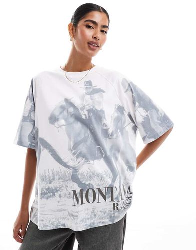 T-shirt oversize à imprimé cheval et Montana - Asos Design - Modalova