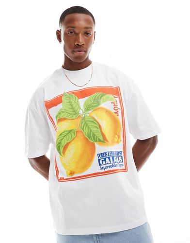 T-shirt oversize à imprimé citrons sur le devant - Asos Design - Modalova