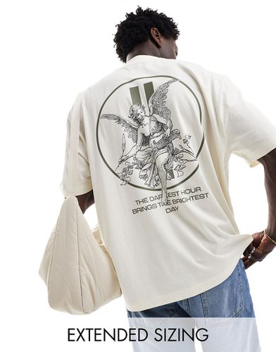 T-shirt oversize à imprimé ange au dos - Asos Design - Modalova