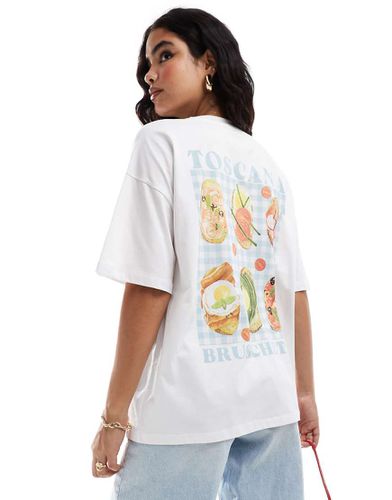 T-shirt oversize à imprimé bruschetta - Ivoire - Asos Design - Modalova