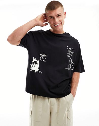 T-shirt oversize à imprimé fleuri placé - Asos Design - Modalova