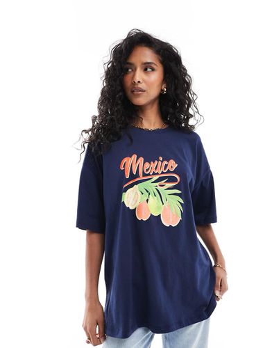 T-shirt oversize à imprimé Mexico - marine - Asos Design - Modalova