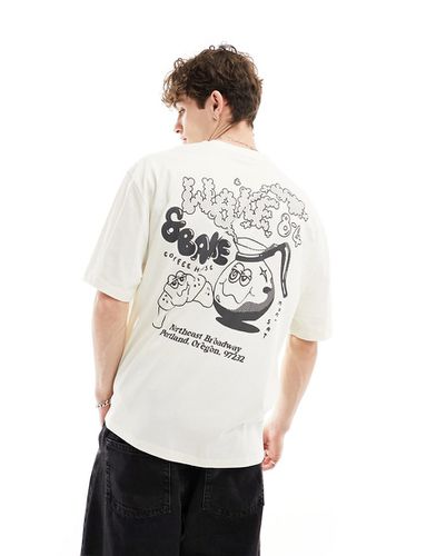 T-shirt oversize à imprimé skate au dos - Blanc cassé - Asos Design - Modalova