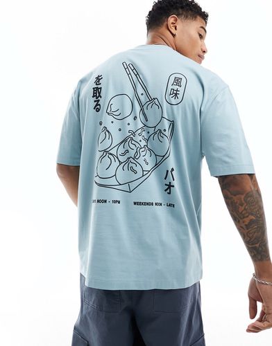 T-shirt oversize à imprimé raviolis chinois dans le dos - Asos Design - Modalova