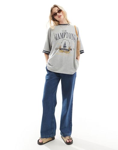 T-shirt oversize avec motif The Hamptons - chiné - Asos Design - Modalova