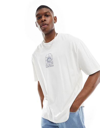 T-shirt oversize avec imprimé céleste sur la poitrine - Blanc - Asos Design - Modalova