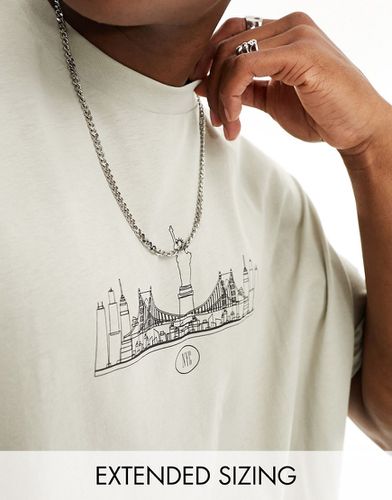 T-shirt oversize avec imprimé Brooklyn - clair - Asos Design - Modalova