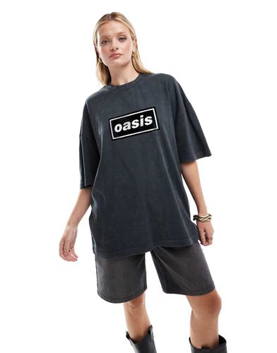 T-shirt oversize avec imprimé Oasis sous licence - Anthracite délavé - Asos Design - Modalova