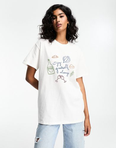 T-shirt oversize avec imprimé oversize Enjoy Yourself » - Asos Design - Modalova