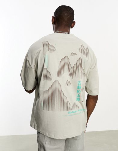 T-shirt oversize avec imprimé montagne devant et au dos - Asos Design - Modalova