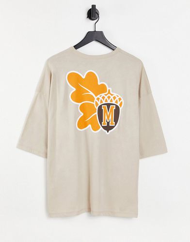 T-shirt oversize avec imprimé style universitaire au dos - Beige - Asos Design - Modalova