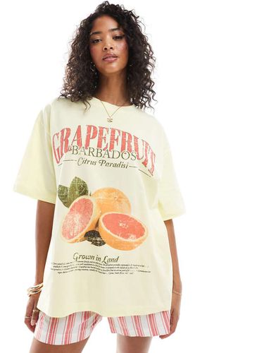 T-shirt oversize avec imprimé pamplemousse - Asos Design - Modalova