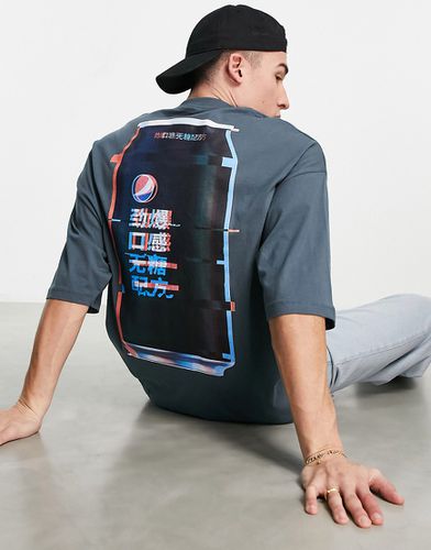 T-shirt oversize avec imprimé Pepsi Max - Anthracite - Asos Design - Modalova