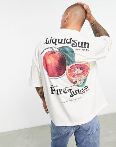 T-shirt oversize avec imprimé photo fruit au dos - cassé - Asos Design - Modalova