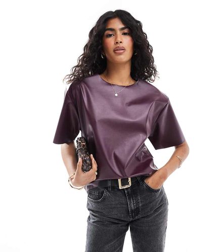 T-shirt oversize en PU - Bordeaux - Asos Design - Modalova