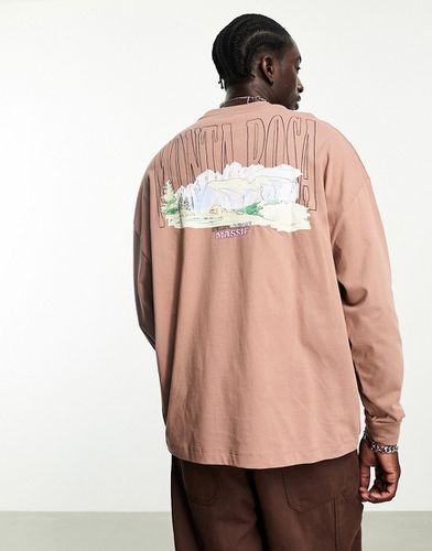 T-shirt oversize manches longues avec imprimé paysage au dos - Asos Design - Modalova