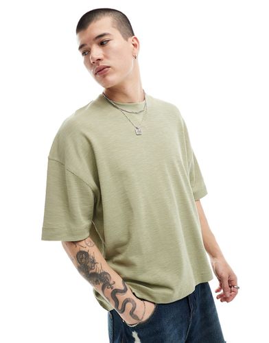 T-shirt oversize ras de cou en coton - Kaki - Asos Design - Modalova